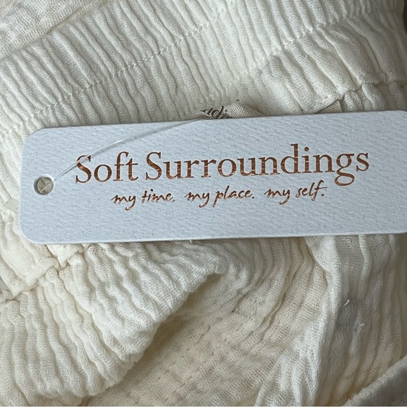 COPY - SOFT SURROUNDINGS NWT BEACH BOUND PULL ON GAUZE CROP PANTS ECRU Size Smal - Picture 5 of 15